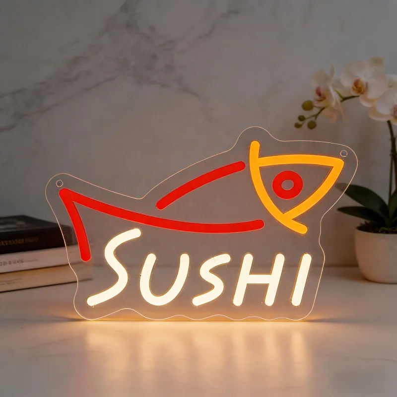 Commercial Kitchen Japanese - LED Suşi Balığı Şeklinde Neon Tabela