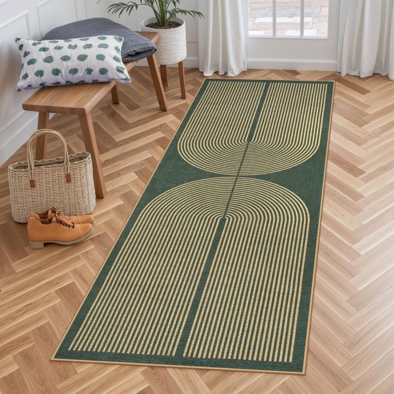 Commercial Kitchen Background - Art Deco Runner Halı Yeşil Arka