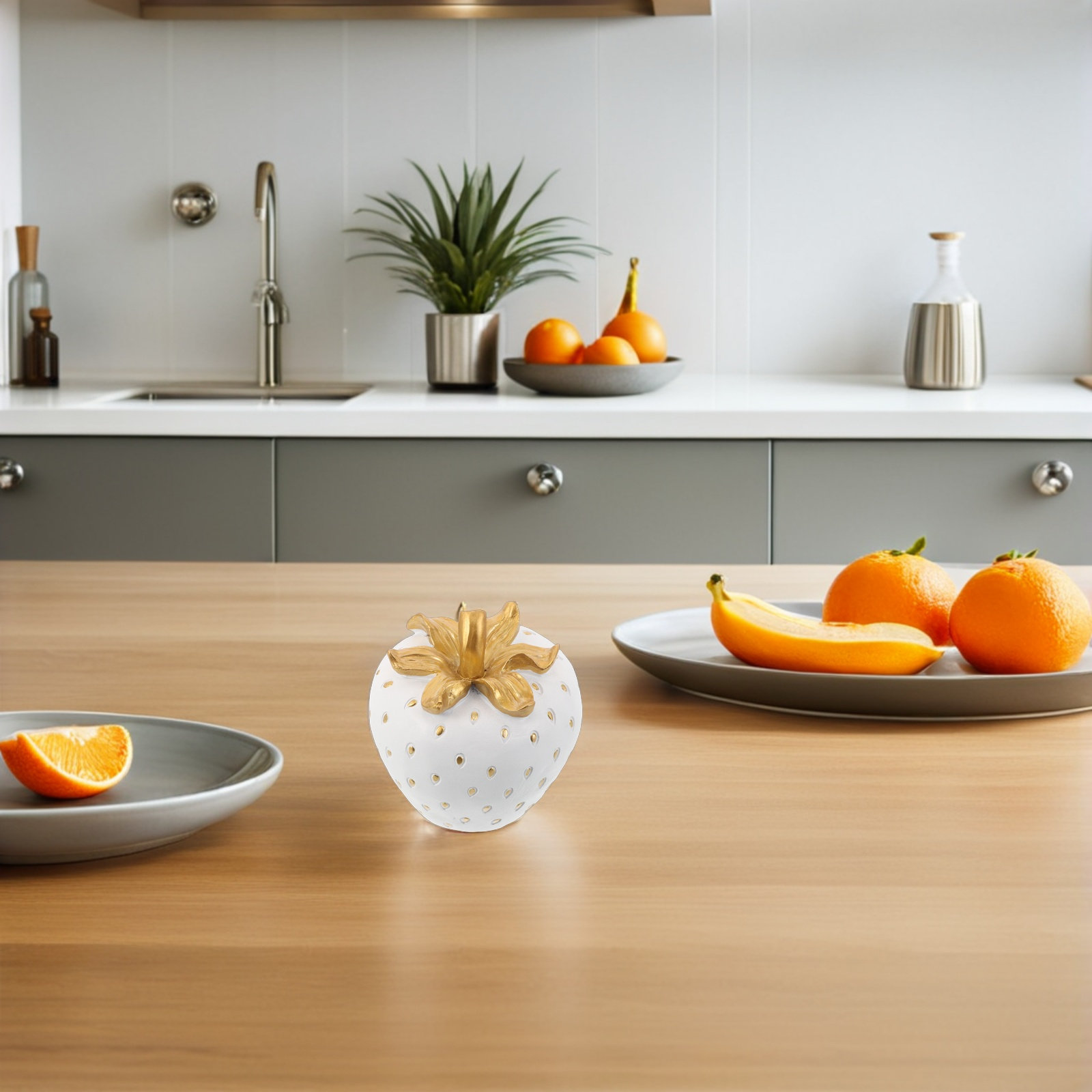 Commercial Kitchen Interior - Canlı Gerçekçi Çilek Dekorasyonları Reçine Sahte