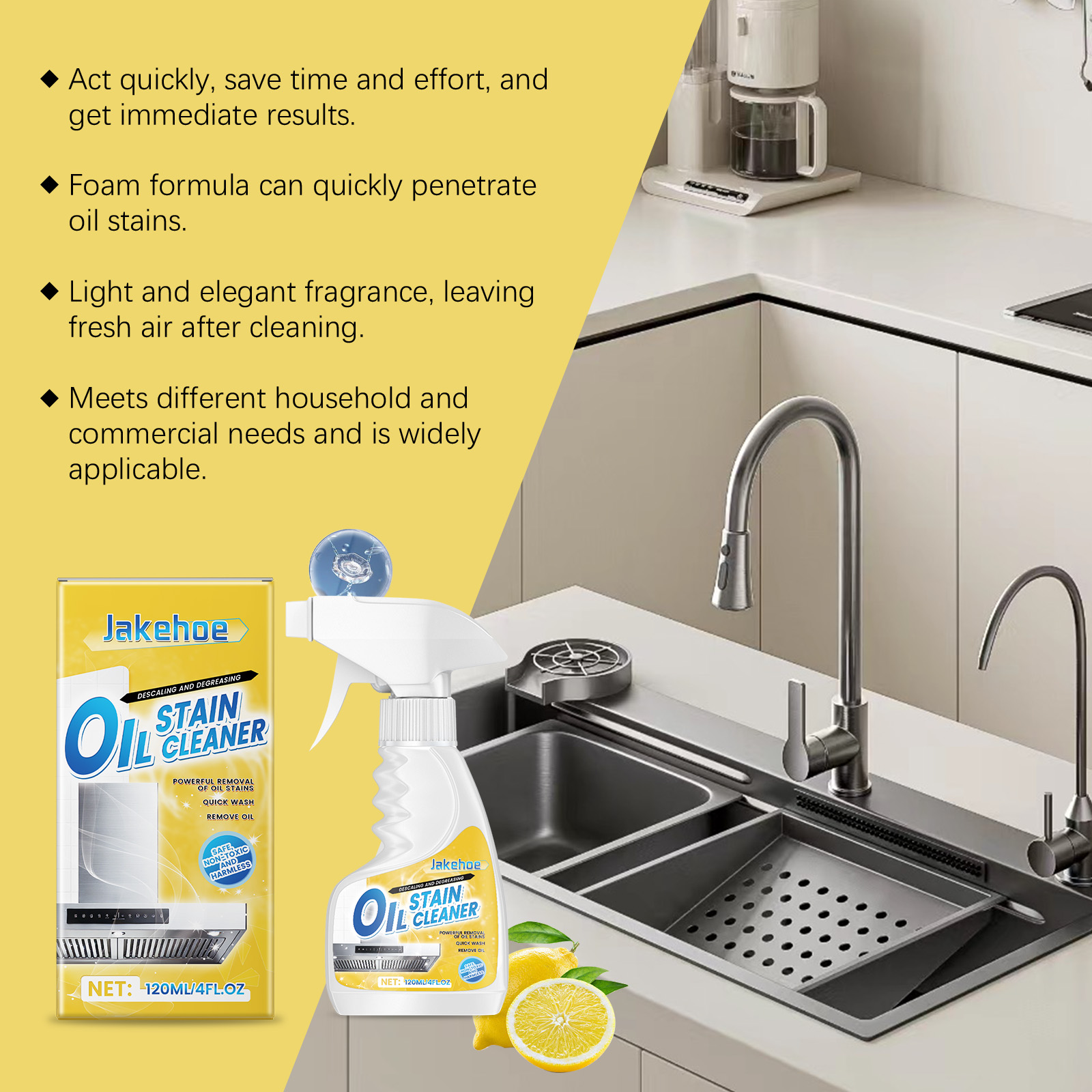 Jakehoe 120 ml Ağır Mutfak Yağ - Commercial Kitchen Grease Cleaner incelemesi ve fiyatı