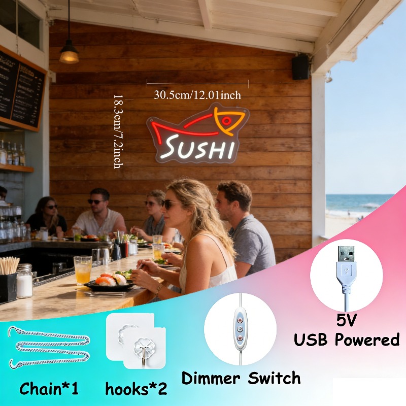 LED Suşi Balığı Şeklinde Neon  - Commercial Kitchen Japanese incelemesi ve fiyatı
