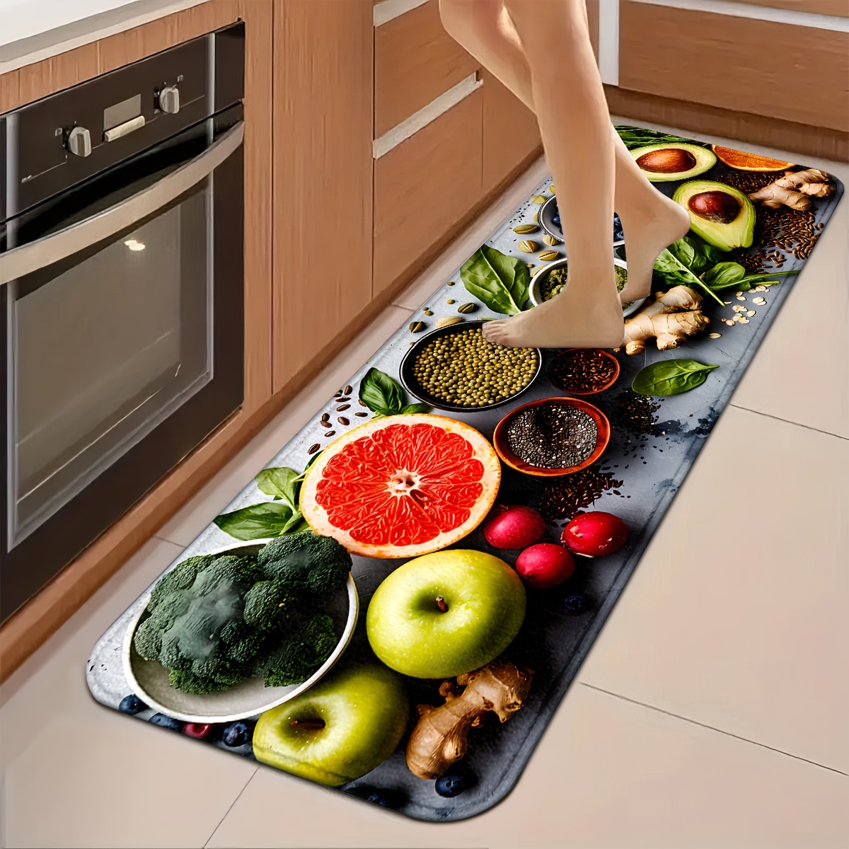 Gerçekçi Brokoli Elma Greyfurt - Commercial Kitchen Background incelemesi ve fiyatı