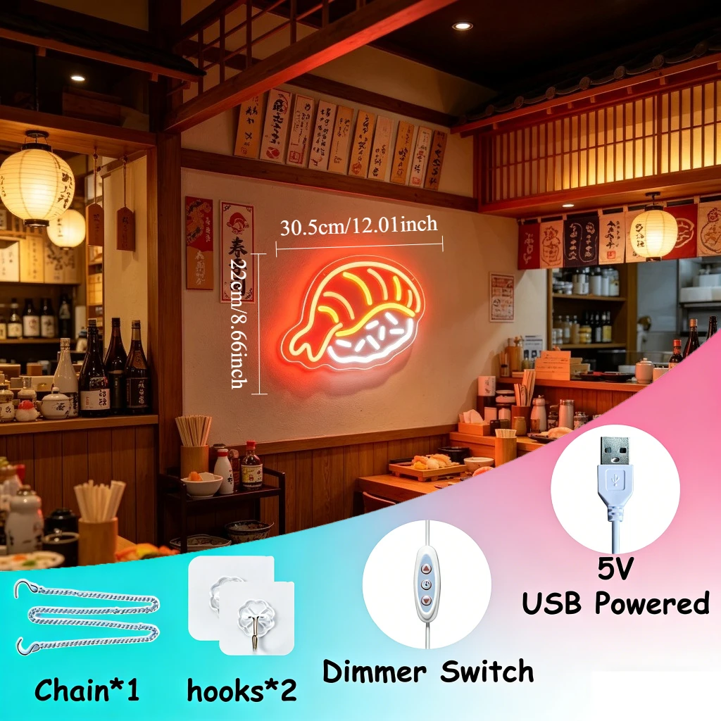 Yaratıcı Suşi LED Neon Işık US - Commercial Kitchen Japanese incelemesi ve fiyatı